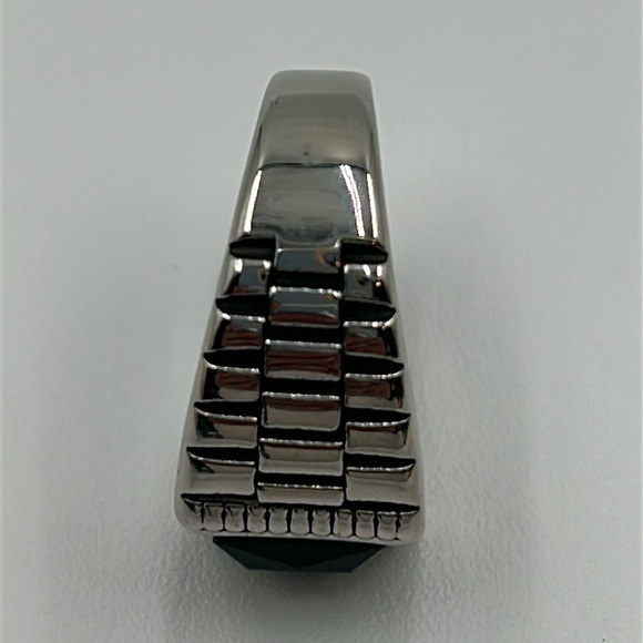 2312- Green Color Cubic Zirconia Handmade Men's Ring Size 13.5 NWT - Picture 6 of 7